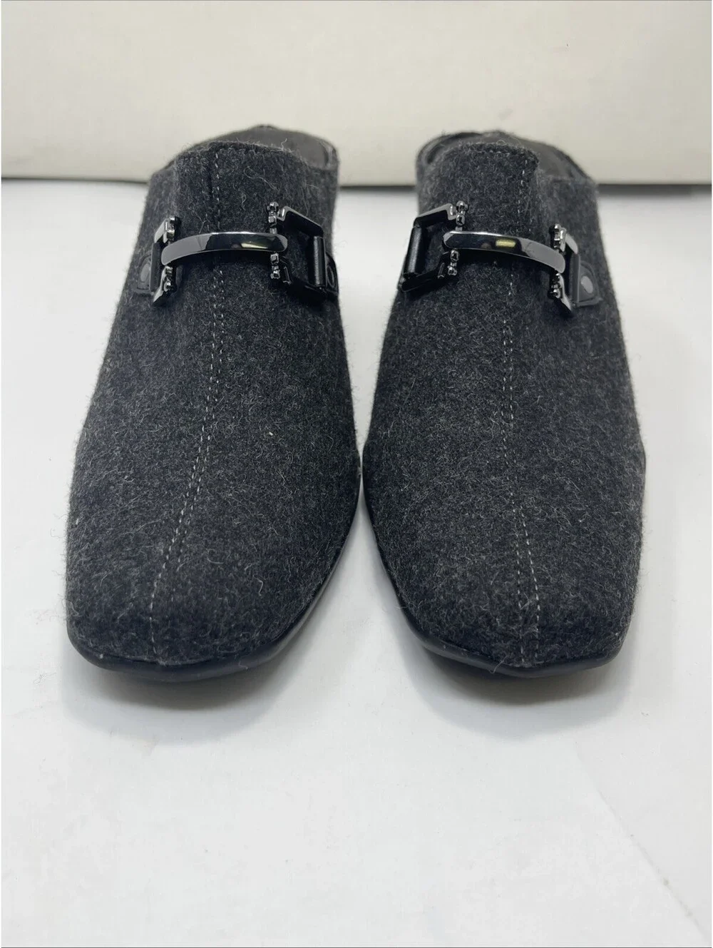 Aerosoles Sandals Womens 7.5M Cinsitive Mules Black Fabric Casual Heeled Slip On